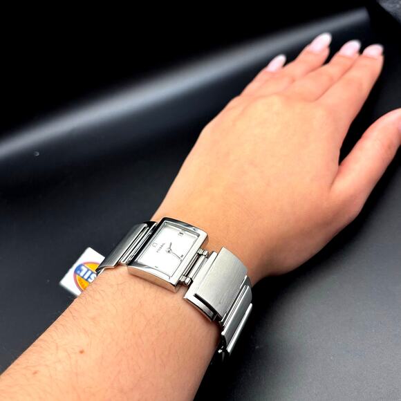 Fossil F2 ES1865 Womens Square Link Stainless Steel Bracelet Dress Watch NOS - Picture 16 of 17